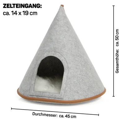 Canadian Cat Company Katzenhöhle CONE aus Filz inkl. Flauschkissen Canadian Cat Company Katzenhöhle CONE aus Filz inkl. Flauschkissen