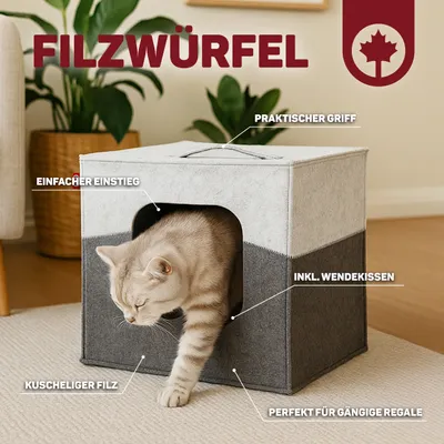 Canadian Cat Company FILZWÜRFEL aus Filz inkl. Flauschkissen