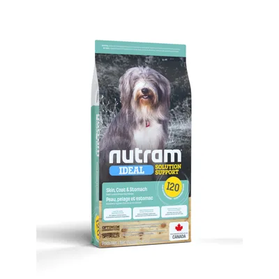 Nutram Croquettes Ideal I20 Skin, Coat & Stomach à l'agneau pour chien