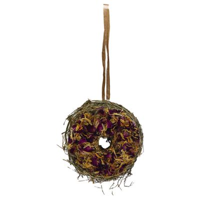 Beeztees Nagersnack Heudonut mit Rose und Ringelblume 65 g