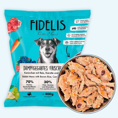FIDELIS Kaninchen mit Reis, Karotte und Cranberries (400g) gefroren