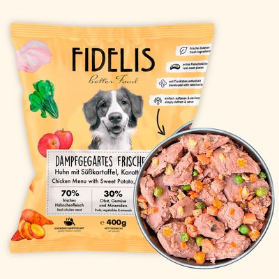 FIDELIS Huhn mit Süßkartoffel, Karotte und Apfel (400g) gefroren