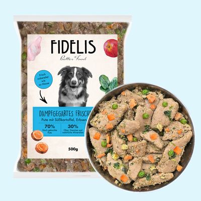 FIDELIS Pute mit Süßkartoffel, Erbsen und Spinat (500g) gefroren