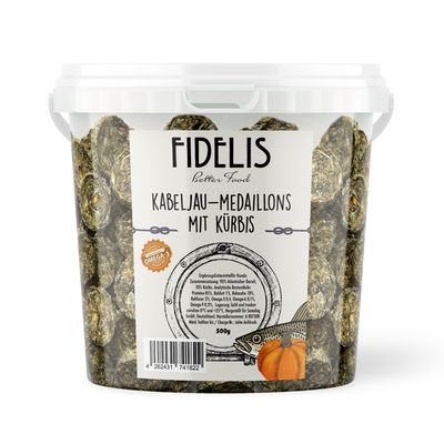 FIDELIS Kabeljau Medaillons mit Kürbis (500g-Eimer)