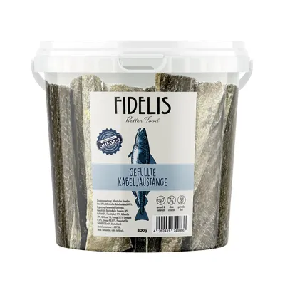 FIDELIS gefüllte Kabeljauhautstange (800g-Eimer) FIDELIS gefüllte Kabeljauhautstange (800g-Eimer)