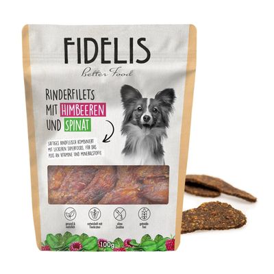 FIDELIS Rinderfilets mit Himbeeeren und Spinat (100g)
