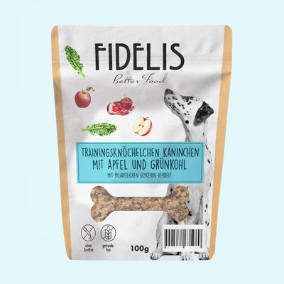 FIDELIS Trainingsknöchelchen Kaninchen mit Apfel und Grünkohl (100g)