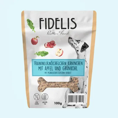 FIDELIS Trainingsknöchelchen Kaninchen mit Apfel und Grünkohl (100g)