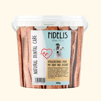 FIDELIS Vitalkaustange Hähnchen mit Hanf und Probiotischer Joghurt… FIDELIS Vitalkaustange Hähnchen mit Hanf und Probiotischer Joghurt…