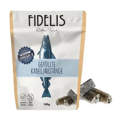 FIDELIS *gefüllte Kabeljauhautstange (100g) FIDELIS *gefüllte Kabeljauhautstange (100g)