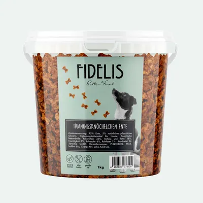 FIDELIS Trainingsknöchelchen Ente (1kg-Eimer) FIDELIS Trainingsknöchelchen Ente (1kg-Eimer)