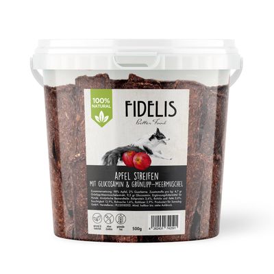 FIDELIS Apfel Streifen mit Glucosamin (500g-Eimer)