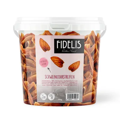 FIDELIS Schweineohrstreifen (500g-Eimer)