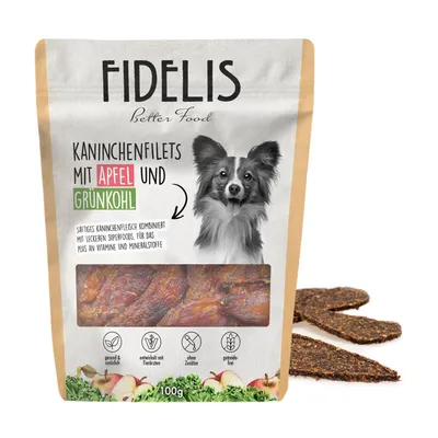 FIDELIS Kaninchenfilets mit Apfel und Grünkohl (100g) FIDELIS Kaninchenfilets mit Apfel und Grünkohl (100g)