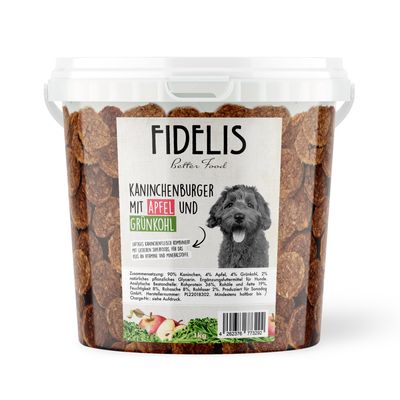 FIDELIS Kaninchenburger mit Apfel und Grünkohl (1kg-Eimer)