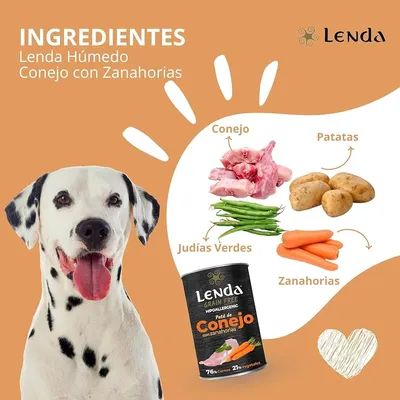 Lenda Paté para Perros Conejo con Zanahorias Sin Cereales