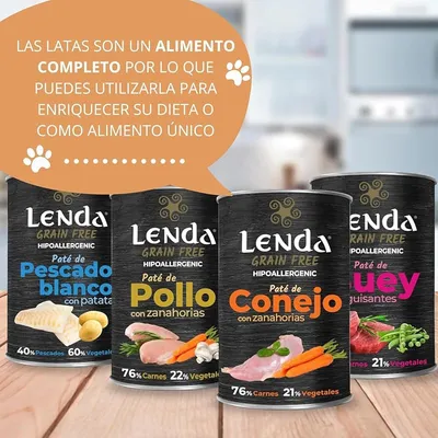 Lenda Paté para Perros Conejo con Zanahorias Sin Cereales Lenda Paté para Perros Conejo con Zanahorias Sin Cereales