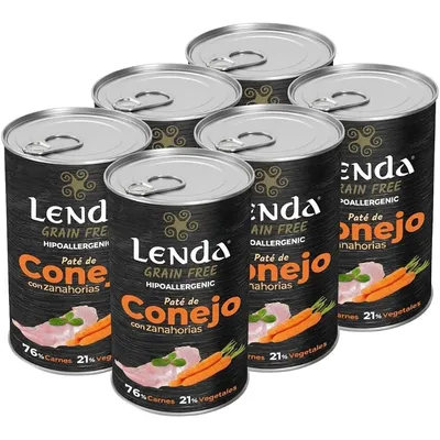 Lenda Paté para Perros Conejo con Zanahorias Sin Cereales