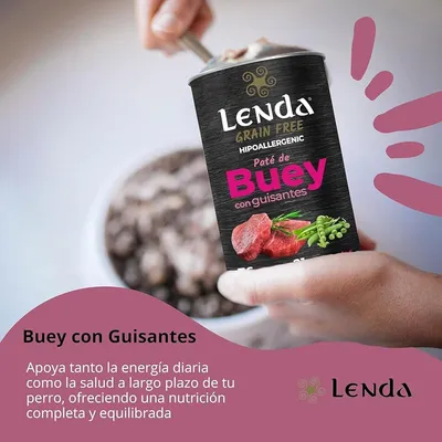 Lenda Paté para Perros Buey con Guisantes Sin Cereales