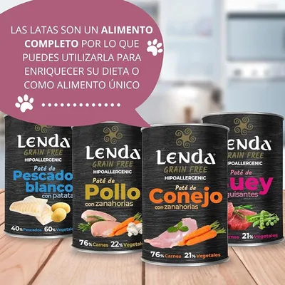Lenda Paté para Perros Buey con Guisantes Sin Cereales Lenda Paté para Perros Buey con Guisantes Sin Cereales