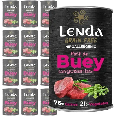 Lenda Paté para Perros Buey con Guisantes Sin Cereales