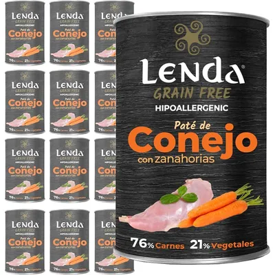 Lenda Paté para Perros Conejo con Zanahorias Sin Cereales Lenda Paté para Perros Conejo con Zanahorias Sin Cereales