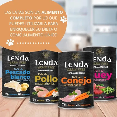 Lenda Paté para Perros Conejo con Zanahorias Sin Cereales