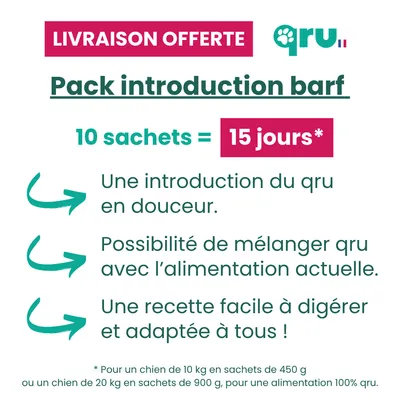 QRU - Repas BARF chien – Poulet Intro QRU - Repas BARF chien – Poulet Intro