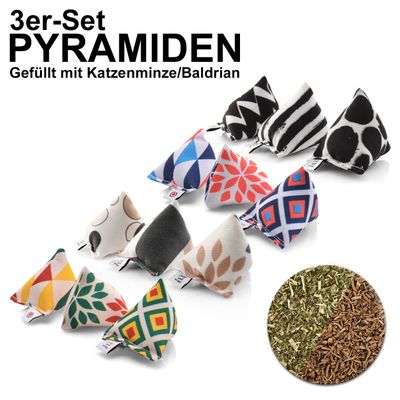 Canadian Cat Company Spielkissen Set 3x Schmusekissen & 3x Mini Pyramiden
