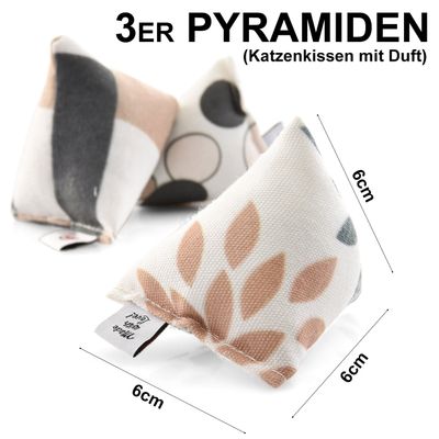 Canadian Cat Company Spielkissen Set 3x Schmusekissen & 3x Mini Pyramiden