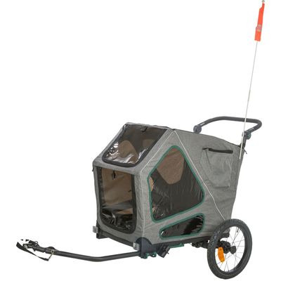 TRIXIE Fahrradanhänger für große Hunde, mit Federung
