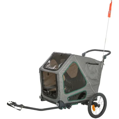TRIXIE Fahrradanhänger für große Hunde, mit Federung