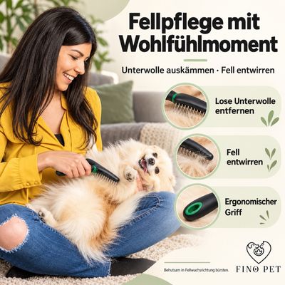 FinoPet 3er Entfilzungsset Entfilzungsstriegel als Hundebürste/Katzenbürste