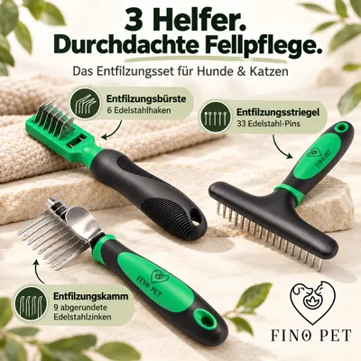 3er Entfilzungs-Set mit verschiedenen Hundebürste Katzenbürste