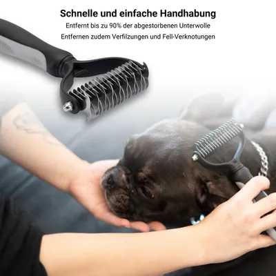 3er Set Hundebürste Katzenbürste XL Fusselrolle und Zeckenzange