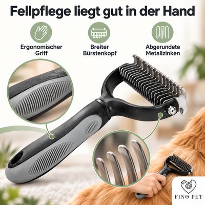 5er Set Hundebürste Katzenbürste XL Fusselrolle und Zeckenzange