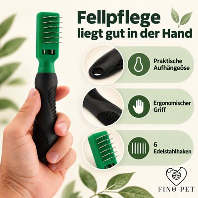 FinoPet 3er Entfilzungs-Set Entfilzungsbürste als Hundebürste/Katzenbürste