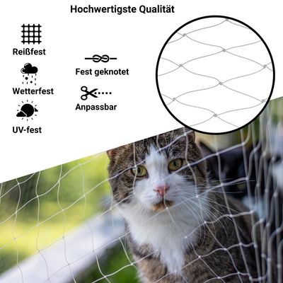 FinoPet Katzennetz transparent für Balkon