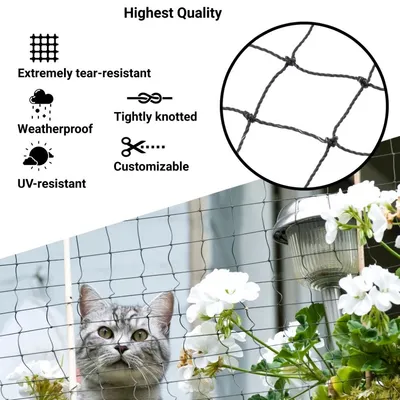 FinoPet Katzennetz transparent für Balkon