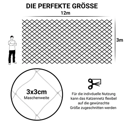 FinoPet Katzennetz transparent für Balkon