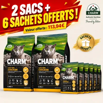 CHARM Croquettes Poulet Fermier pour Chat - Sans Céréales CHARM Croquettes Poulet Fermier pour Chat - Sans Céréales