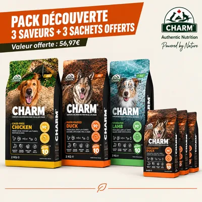 CHARM Pack Découverte 3 Saveurs Chien - Sans Céréales CHARM Pack Découverte 3 Saveurs Chien - Sans Céréales