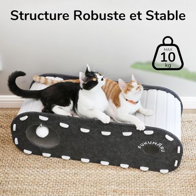 HausPets Cueva Gato Extra Grande 80cm, Cama Superior + Guarida 4 Agujeros