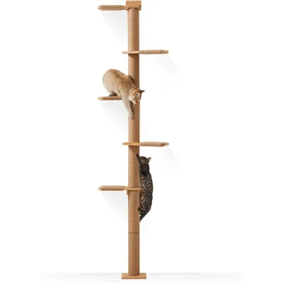 HausPets Árbol Gato Pared 205cm, Giratorio 360°, Altura Ajustable, Yute HausPets Árbol Gato Pared 205cm, Giratorio 360°, Altura Ajustable, Yute