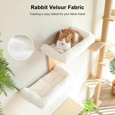 HausPets Estante Pared Gato 2 Plataformas, Percha Madera Hevea