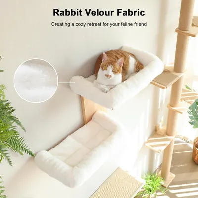 HausPets Estante Pared Gato 2 Plataformas, Percha Madera Hevea HausPets Estante Pared Gato 2 Plataformas, Percha Madera Hevea