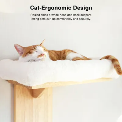 HausPets Estante Pared Gato 2 Plataformas, Percha Madera Hevea