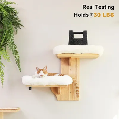 HausPets Estante Pared Gato 2 Plataformas, Percha Madera Hevea HausPets Estante Pared Gato 2 Plataformas, Percha Madera Hevea