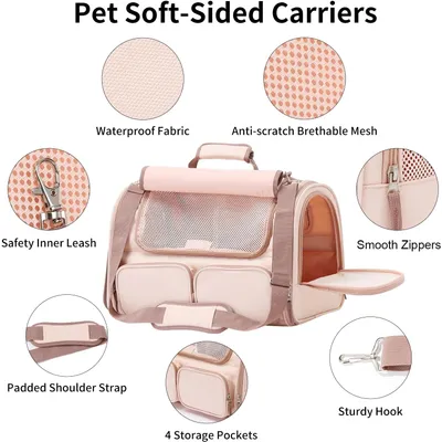 HausPets Bolsa Transporte Gato 44x30x29cm, 4 Ventanas Malla, Viaje Aéreo HausPets Bolsa Transporte Gato 44x30x29cm, 4 Ventanas Malla, Viaje Aéreo