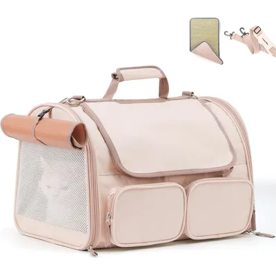 HausPets Bolsa Transporte Gato 44x30x29cm, 4 Ventanas Malla, Viaje Aéreo HausPets Bolsa Transporte Gato 44x30x29cm, 4 Ventanas Malla, Viaje Aéreo